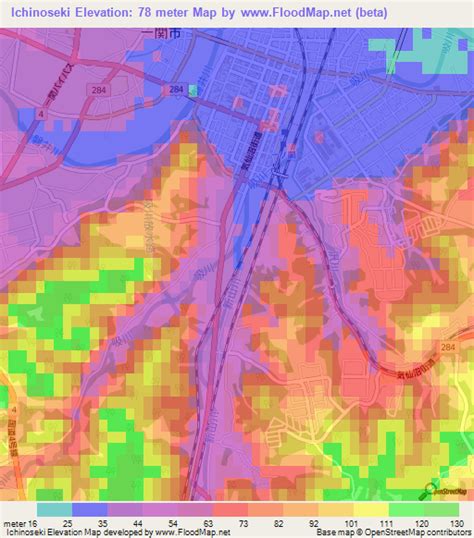 Elevation of Ichinoseki,Japan Elevation Map, Topography, Contour