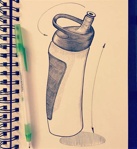Water bottle sketch... | Bottle drawing, Water bottle drawing, Bottle design