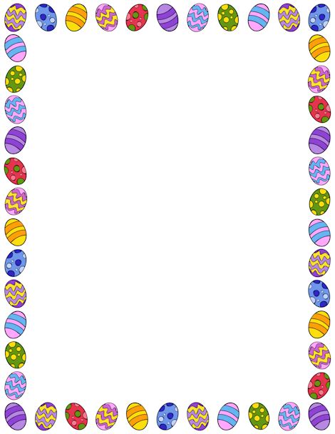 Easter Egg Border: Clip Art, Page Border, and Vector Graphics | Easter frame, Page borders, Easter