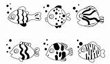 Six Cartoon Cute Fish Coloring Pages  Wecoloringpagecom sketch template