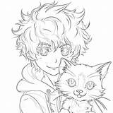 Printable Anime Coloring Page sketch template