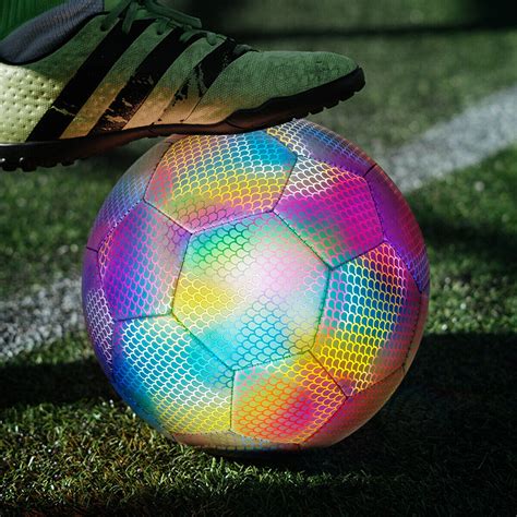 Reflective Football Holographic Luminous Soccer Ball for Night Games ...