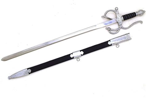 Medieval Warrior Black Handle Rapier Sword with Matching Scabbard | eBay