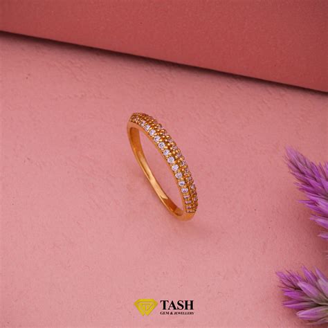 22k Gold CZ Band Ring – tashlk.com