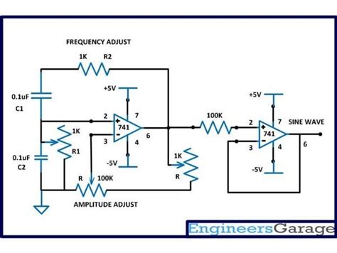 Variable frequency sine wave generator Electronic Circuit Projects, Electronic Engineering ...