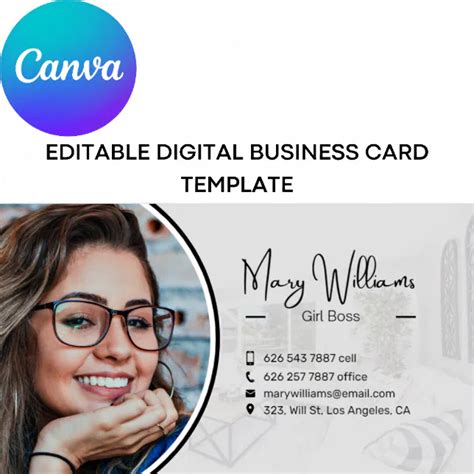 Canva Editable Digital Business Card Template | Zazzle