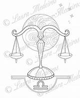 Libra Zodiac Symbols Coloring Pages sketch template