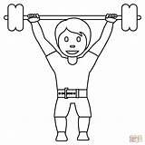Person Lifting Weights Emoji coloring Page  Free Printable Coloring Pages sketch template