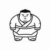Simple Sumo Wrestling Coloring Page  sketch template