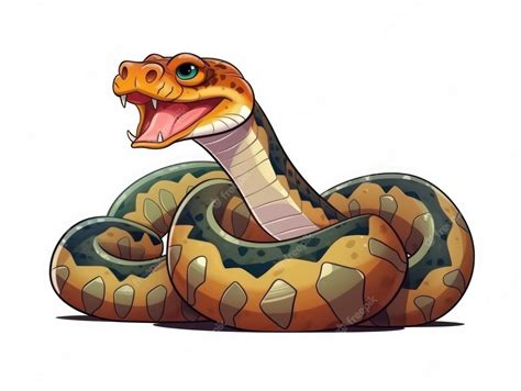 Premium AI Image | Anaconda in Cartoon Style on white background ...