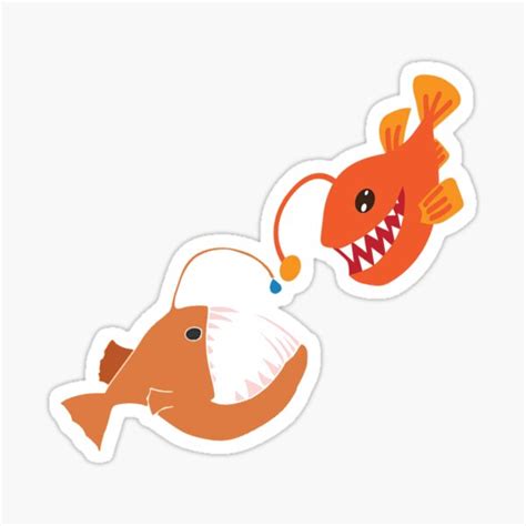 "Anglerfish Light Darkness" Sticker for Sale by Poucepouce | Redbubble