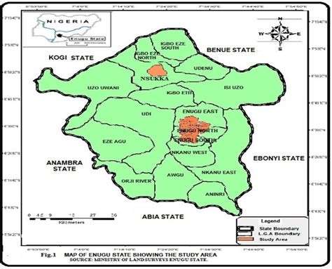 Map of Enugu State Showing the Study Area. | Download Scientific Diagram