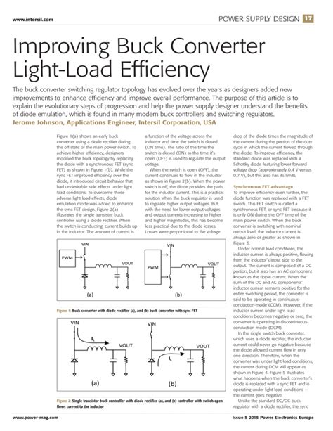 Improving Buck Converter Light-Load Efficiency