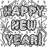 Happy New Year Text With Patterns Flags And Confetti In Background 🎉🎊🎆  sketch template