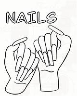 Fingernail Coloring Page sketch template