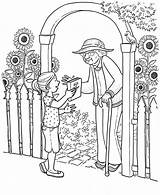 Elderly People Coloring Pages sketch template