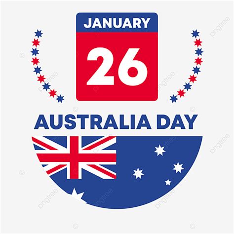 26-Jan Vector Hd PNG Images, 26 January Australia Day Text Style With Australian Map, Red, Blue ...