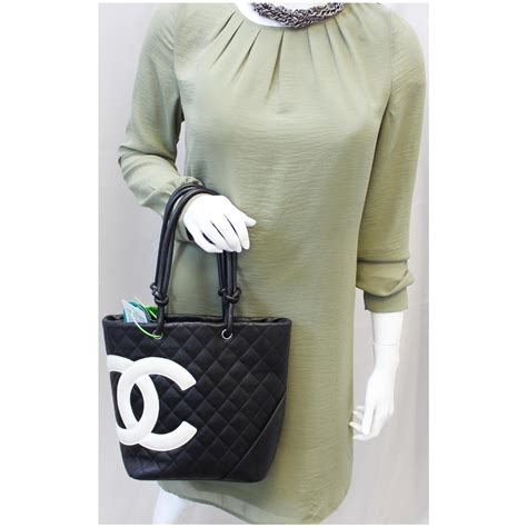 Chanel Tote Bag Cambon Small Quilted Leather Black