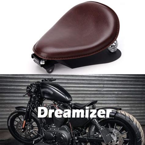 Buy DREAMIZER Brown Motorcycle Bobber Seat, Motorcycle Solo Seat With ...