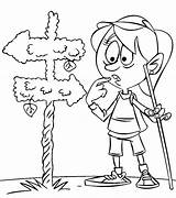 Camping Girl Lost Her Way Coloring Page  Free Printable Pages sketch template