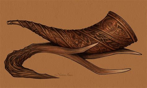 Viking Horn by UnripeHamadryad.deviantart.com on @DeviantArt Fantasy Heroes, Fantasy Weapons ...