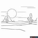 Desert Coloring Page  Easy Drawing Guides sketch template
