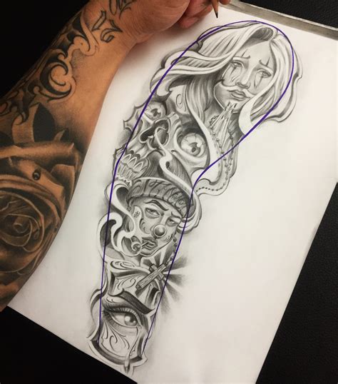 chicano sleeve tattoo designs – TattooDesignStock