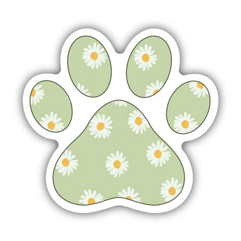 Green Floral Paw Print Sticker | Jour férié, Noel