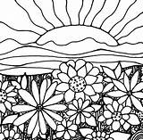 Simple Sunset Image Coloring Page  Free Printable Pages For Kids sketch template