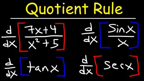 Quotient Rule For Derivatives - YouTube