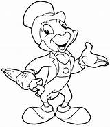 Jiminy Cricket Disney Character Coloring Page  Cartoon coloring Pages sketch template