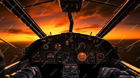 Jet fighter cockpit at sunsetmilitary | Premium AI-generated image