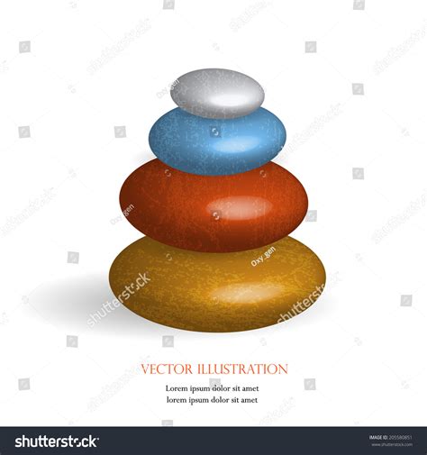 Colorful Stones Pyramid Vector Illustration Stock Vector (Royalty Free) 205580851 | Shutterstock