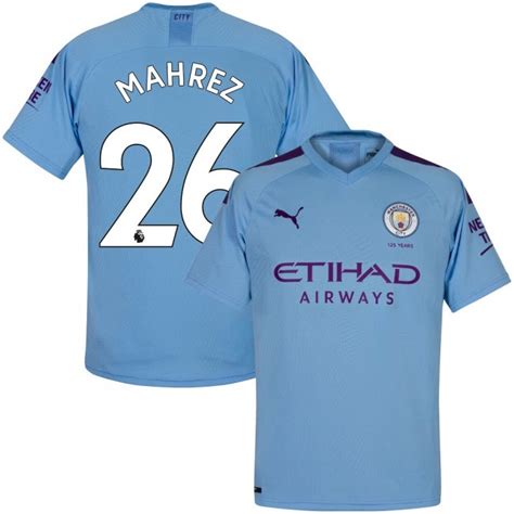 2019-20 MAN CITY HOME Mahrez #26 SOCCER JERSEY SHIRT | Soccer777