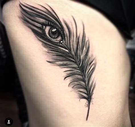 Feather Tattoo-Eye Tattoo-Rib Tattoo-Side Tattoo | Feather tattoo ...