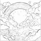 Download Regenboog En Wolken Kleurplaat Voor Kinderen Coloring Pages  sketch template