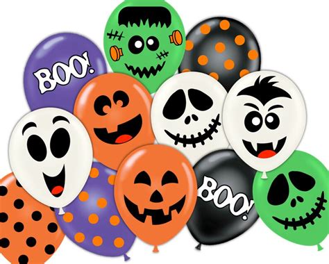 Halloween Party Pdf Printable Balloon Face Sticker Decorations - Etsy