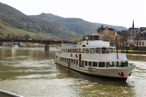 River Cruise Ship on the Mosel in Bernkastel-Kues in Germany Editorial Image - Image of church ...