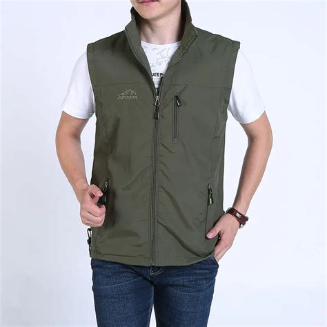 Multi Pocket Vest Summer Male Casual Mens Waistcoat Photography Vests 68-in Vests & Waistcoats ...