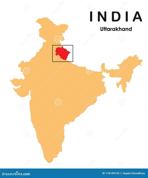 Uttarakhand In India Map Vector Illustration | CartoonDealer.com #176109123