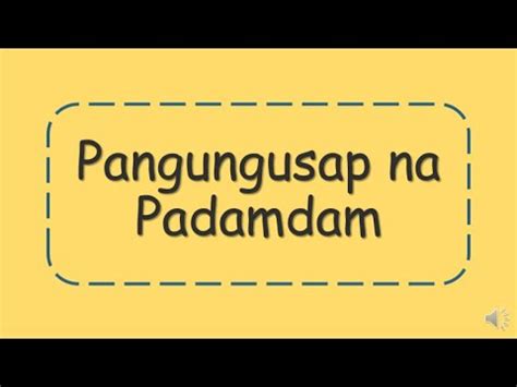 Filipino - Pangungusap na Padamdam - YouTube