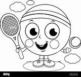 Tennis Ball Coloring Page sketch template