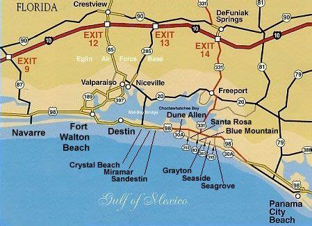 Destin Florida Map | Destin Florida Pet Friendly Beach Front Vacation ...