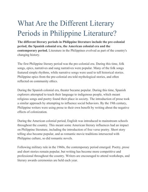 Why Is It Important To Learn About The Pre Colonial Literary History Of Philippines - The Best ...