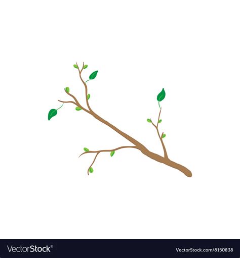 Spring tree branch icon cartoon style Royalty Free Vector