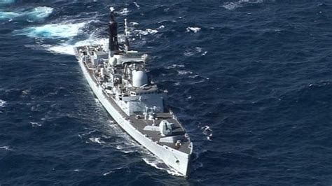 HMS Edinburgh's final voyage home to Portsmouth - BBC News