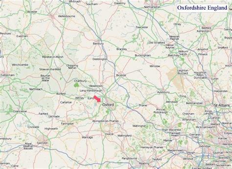 A Map of Oxfordshire England. Oxfordshire UK Map