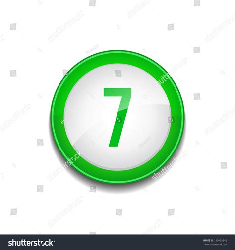 7 Number Sign Circular Green Vector Stock Vector (Royalty Free ...