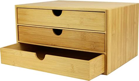 Bamboo Desk Top 3 Drawers | Mini Desk Organiser | Stationary Storage ...