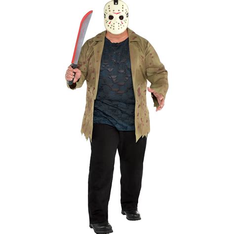 Friday the 13th Jason Voorhees Costume for Adults, Plus Size, With ...